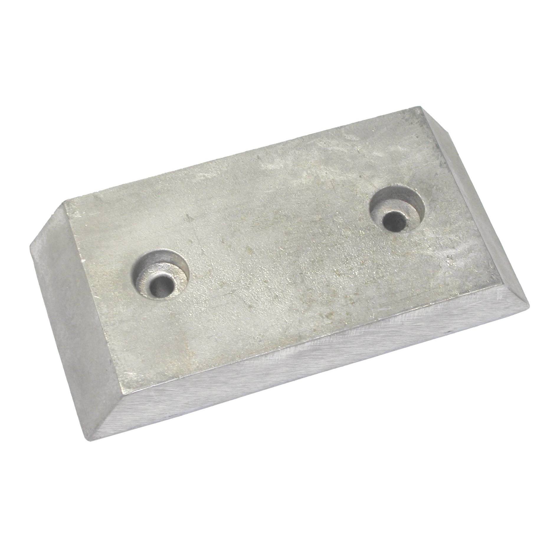 Anode zinc plaque 155x75x25 - Entraxe 80mm