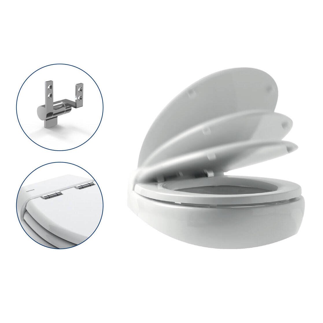 Charnières pour WC série Design Line et Flexi Line 2G
