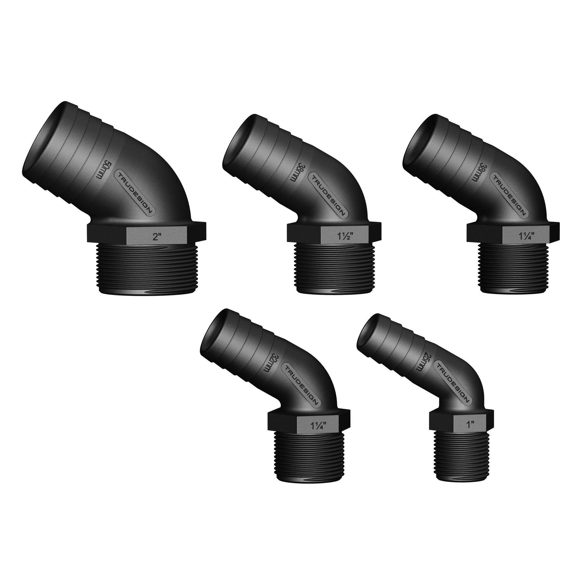 120° elbow MF - threaded barbed - long - composite