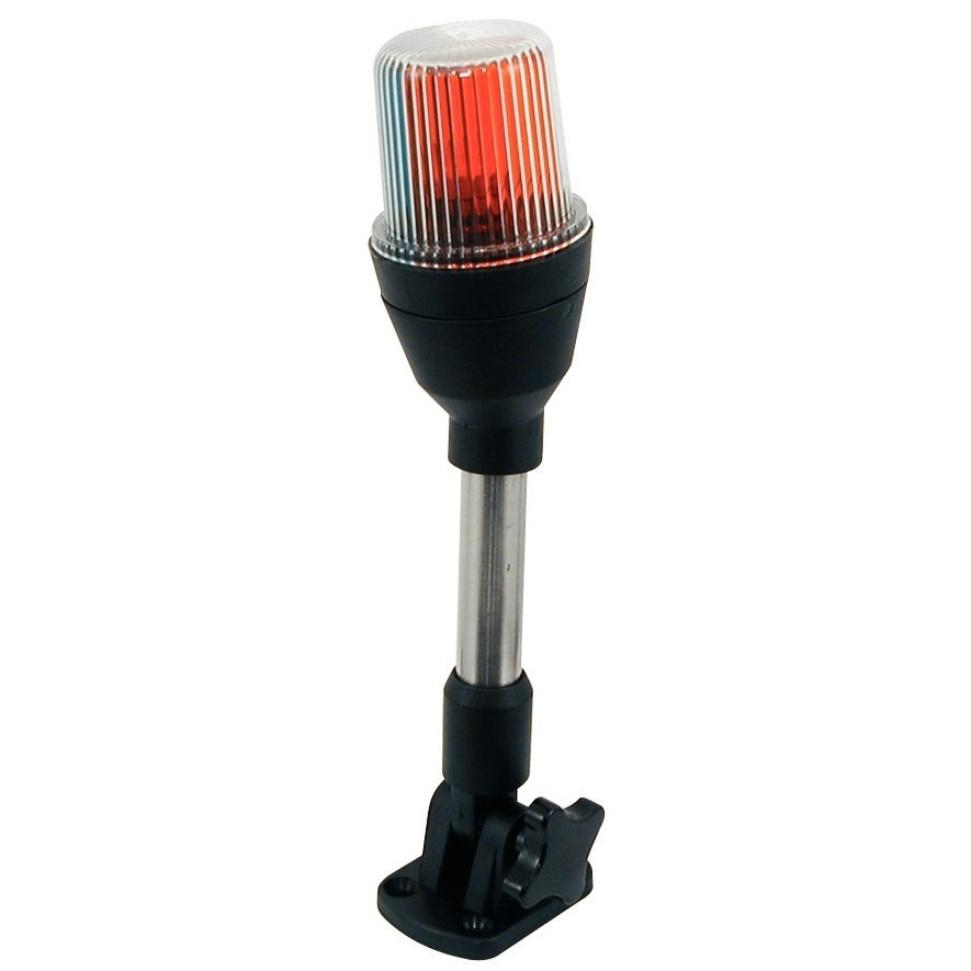Feu de navigation sur hampe inclinable inox - tricolore