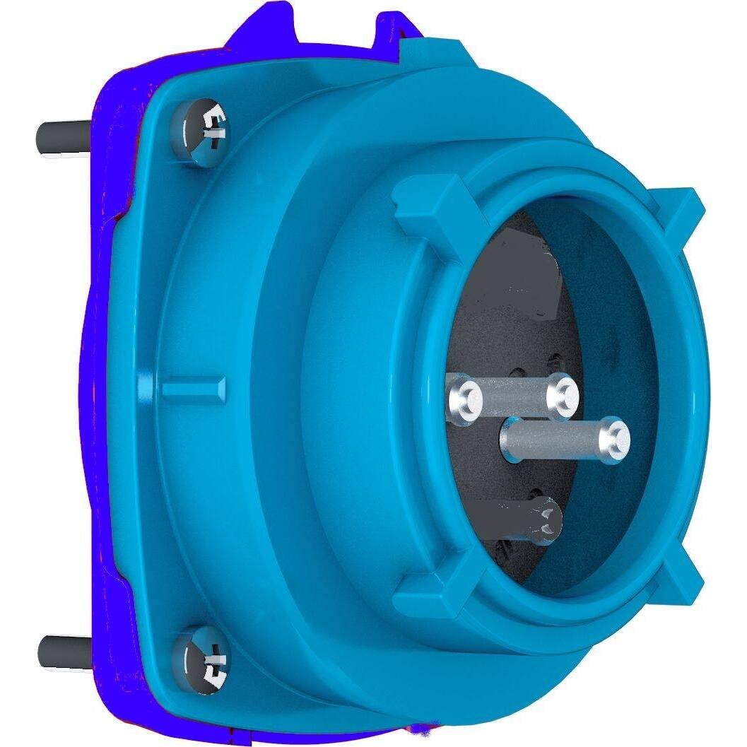 Fiche mâle Poly Bleu 32A 250V AC - Marseille (avec poignée)