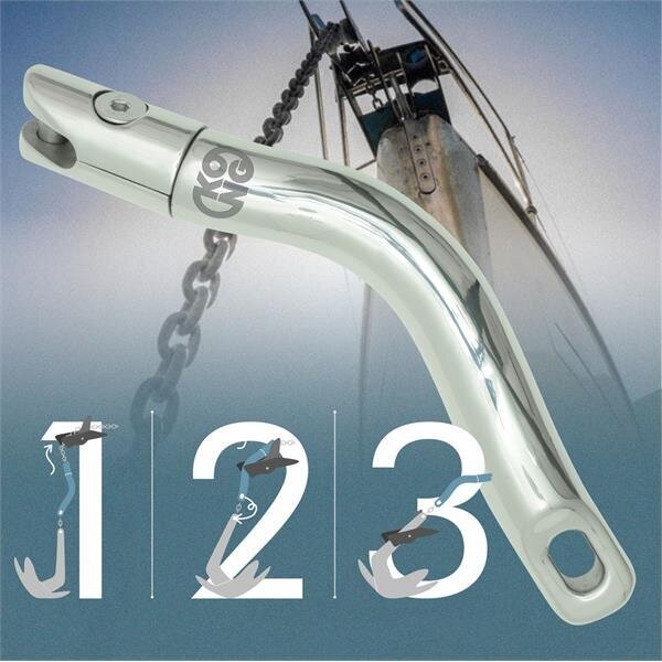 Jonction d'ancre inox coudée et pivotante Inox AISI 316 | Kong