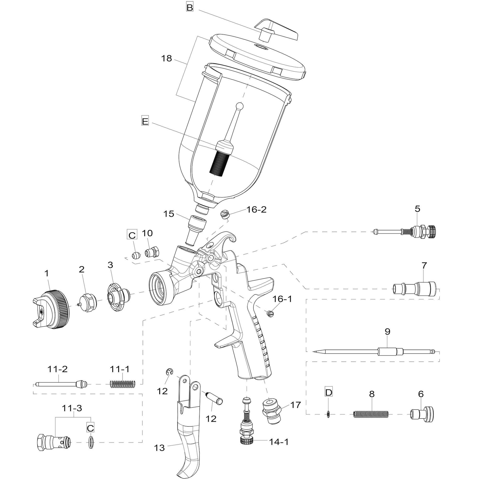 Kit buse + aiguille pour pistolet Air Gunsa HTE2