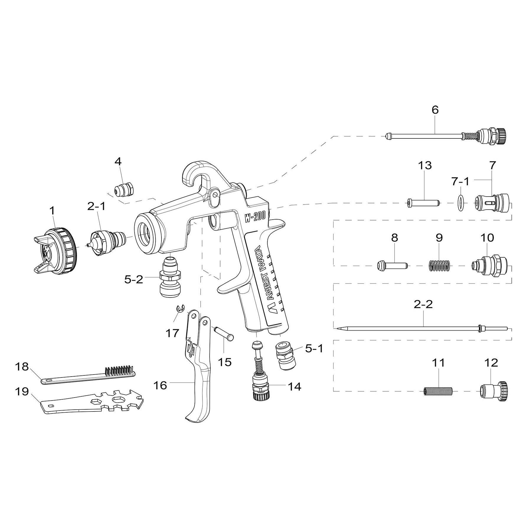 Kit buse + aiguille pour pistolet Iwata W200