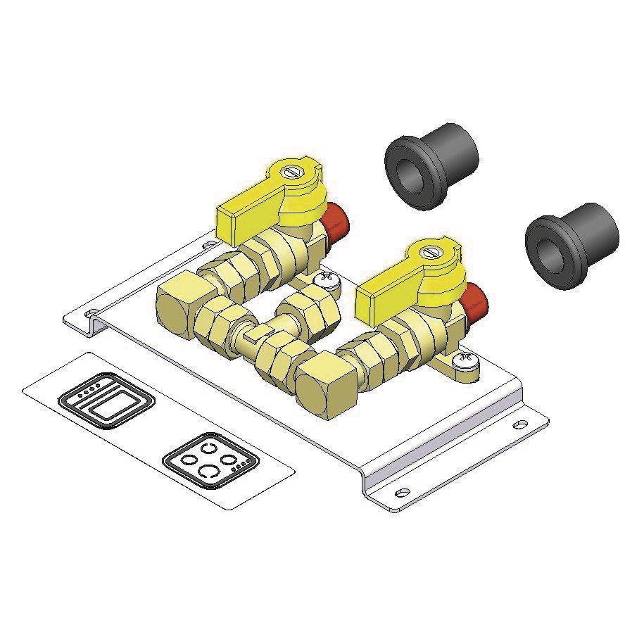 Kit robinet double en ligne - Entrée G1/4 F - 2 Sorties G1/4 M