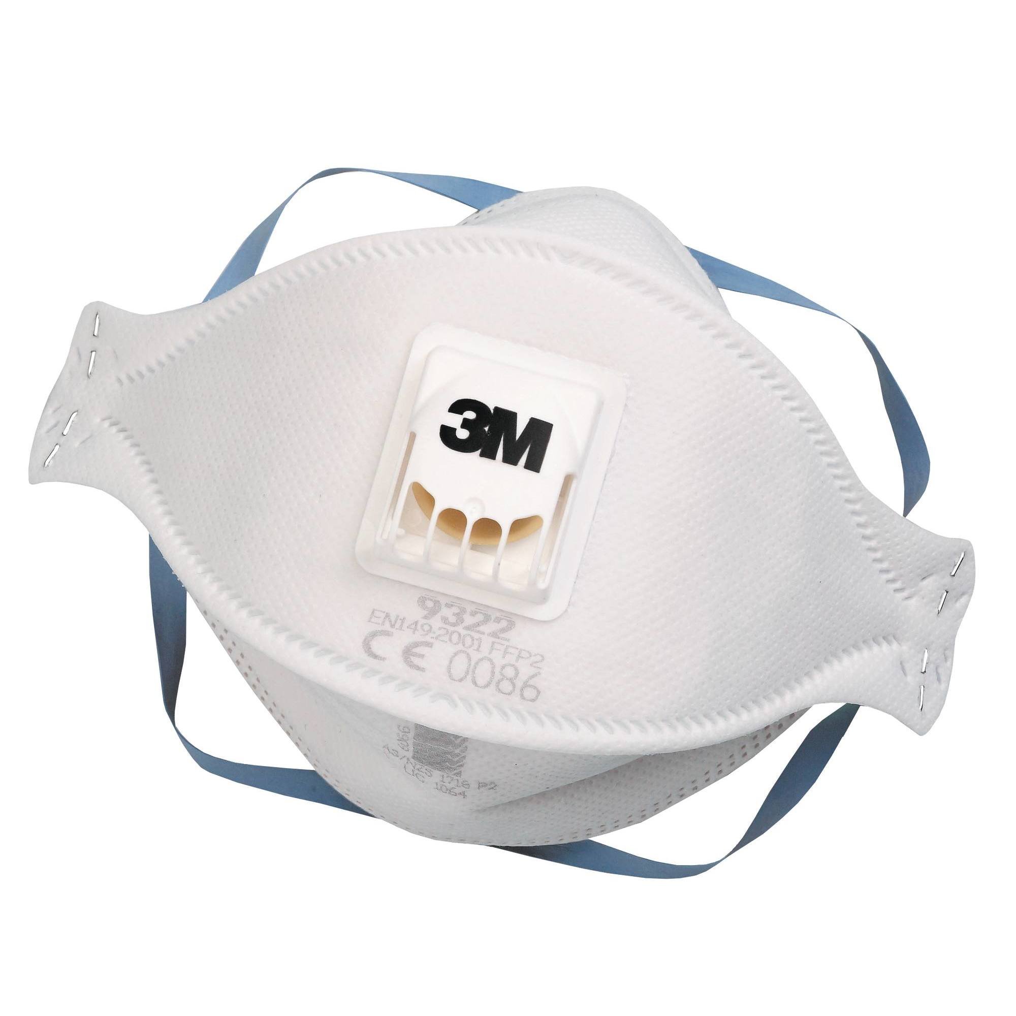 Masque 3M™ 9322 - anti-poussières - avec soupape et soufflets