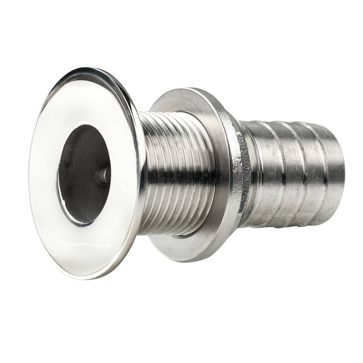 Passe coque inox poli flush - fileté cannelé