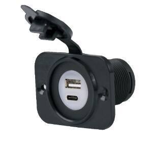 Prise USB / USB-C à encastrer étanche avec témoin lumineux