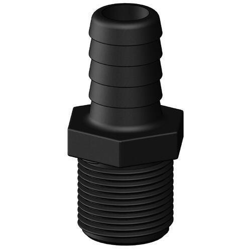 Raccord droit M - cannelé - filetage - composite