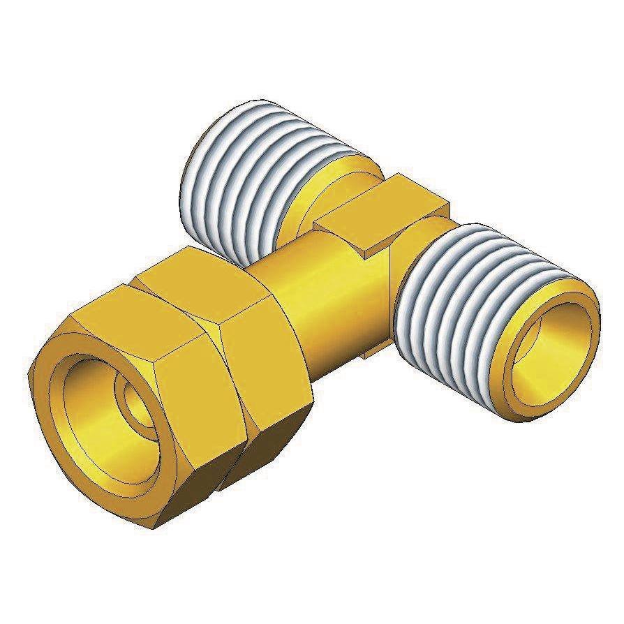 Raccord en T G1/4 - mâle mâle femelle