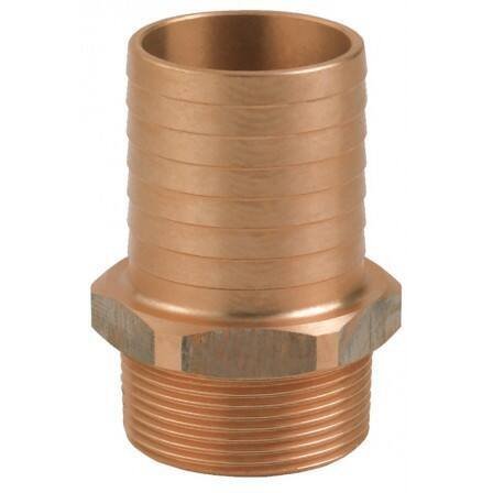Raccord MM fileté / cannelé - bronze