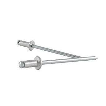 Rivet aveugle ouvert alu/acier tête plate