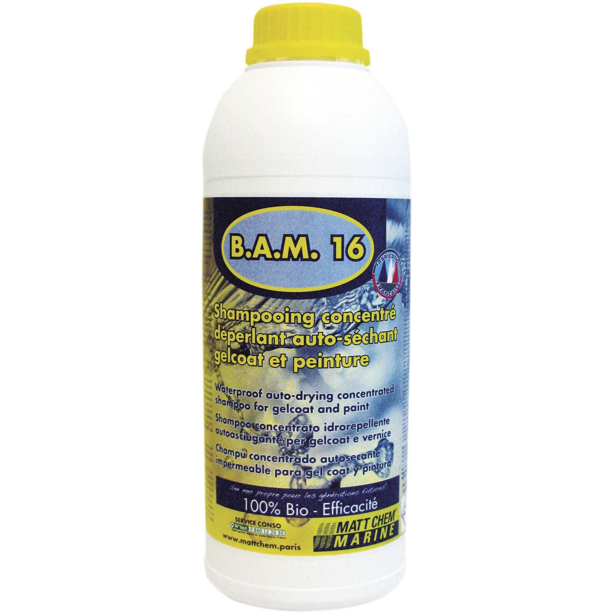 Shampooing concentré déperlant auto-séchant gelcoat et peinture BAM 16